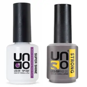 Uno Top Coat 15 ml Super Shıne+Uno Strong Base Coat 15 ml 2Lİ SET