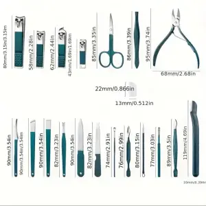 Qnail Professional 18 Parça Tırnak Bakım Seti Paslanmaz Çelik Manikür Pedikür Tırnak Makası Seti Seyahat çantası ile