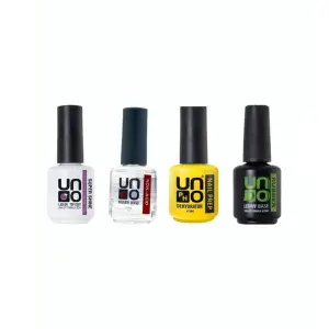 Uno super shine 15mlUno Non-Acid primer bond +Uno rubber base 15ml+Uno Nail Prep Dehydrator SETİ
