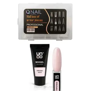 Uno Poly Jel LED UV MilkShake Protez Tırnak Tips Üst Form Jel Tips 12 Farklı Model Tips SET