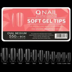 550li Oval Medium Soft Gel Tips Profesyonel Nail Art Hızlı Tırnak Uzatma Tırnak Bakım