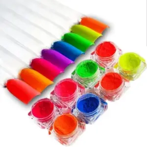 QNAIL PROFESSIONAL Renk 12li Neon Tırnak Pigmenti Nail Art Neon Toz Seti