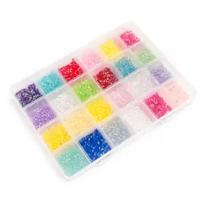 QNAİL PROFESSİONAL 24 Bölmeli Renkli Tırnak Taşı Seti Nail Art Süsleme Boncukları Parlak Kristal Taş QA-303