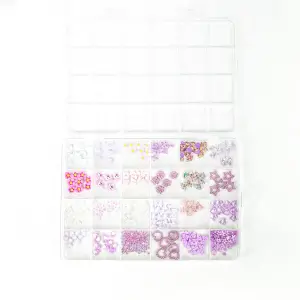 QNAİL PROFESSİONAL Renkli Tırnak Taşı Seti 24’lü Nail Art Süsleme Parlak Kristal Boncuk Seti QA-301