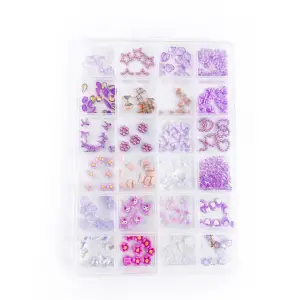 QNAİL PROFESSİONAL Renkli Tırnak Taşı Seti 24’lü Nail Art Süsleme Parlak Kristal Boncuk Seti QA-301