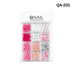 Renkli Tırnak Taşı Seti 12Li Nail Art Süsleme Parlak Kristal Boncuk Seti QA-201