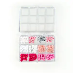 Renkli Tırnak Taşı Seti 12Li Nail Art Süsleme Parlak Kristal Boncuk Seti QA-201
