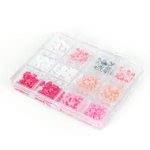 Renkli Tırnak Taşı Seti 12Li Nail Art Süsleme Parlak Kristal Boncuk Seti QA-201