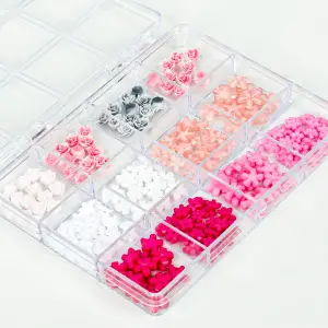 Renkli Tırnak Taşı Seti 12Li Nail Art Süsleme Parlak Kristal Boncuk Seti QA-201
