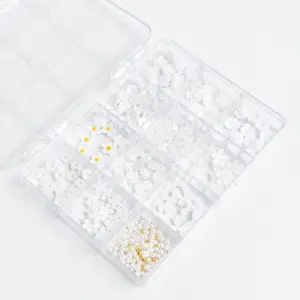 Renkli Tırnak Taşı Seti 12Li Nail Art Süsleme Parlak Kristal Boncuk Seti QA-202