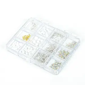Renkli Tırnak Taşı Seti 12Li Nail Art Süsleme Parlak Kristal Boncuk Seti QA-208