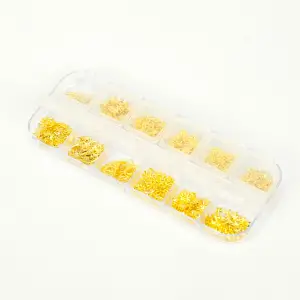 Renkli Tırnak Taşı Seti 12Li Nail Art Süsleme Parlak Kristal Boncuk Seti Charm QA-101