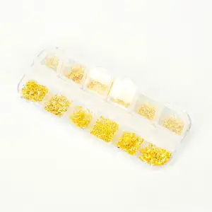 Renkli Tırnak Taşı Seti 12Li Nail Art Süsleme Parlak Kristal Boncuk Seti Charm QA-101