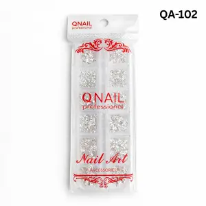 Renkli Tırnak Taşı Seti 12Li Nail Art Süsleme Parlak Kristal Boncuk Seti QA-102