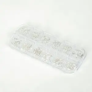 Renkli Tırnak Taşı Seti 12Li Nail Art Süsleme Parlak Kristal Boncuk Seti QA-102