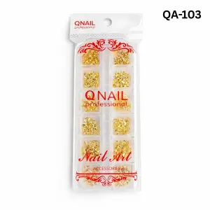 Renkli Tırnak Taşı Seti 12Li Nail Art Süsleme Parlak Kristal Boncuk Seti QA-103