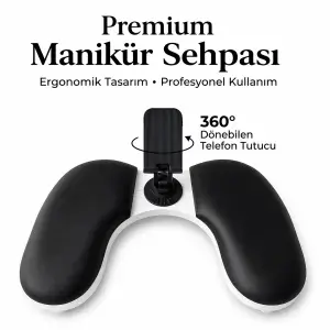Uv/Led Kurutucu Uyumlu Ahşap Ayaklı Manikür SehpasıEl Yastığı Kol Dayama Siyah