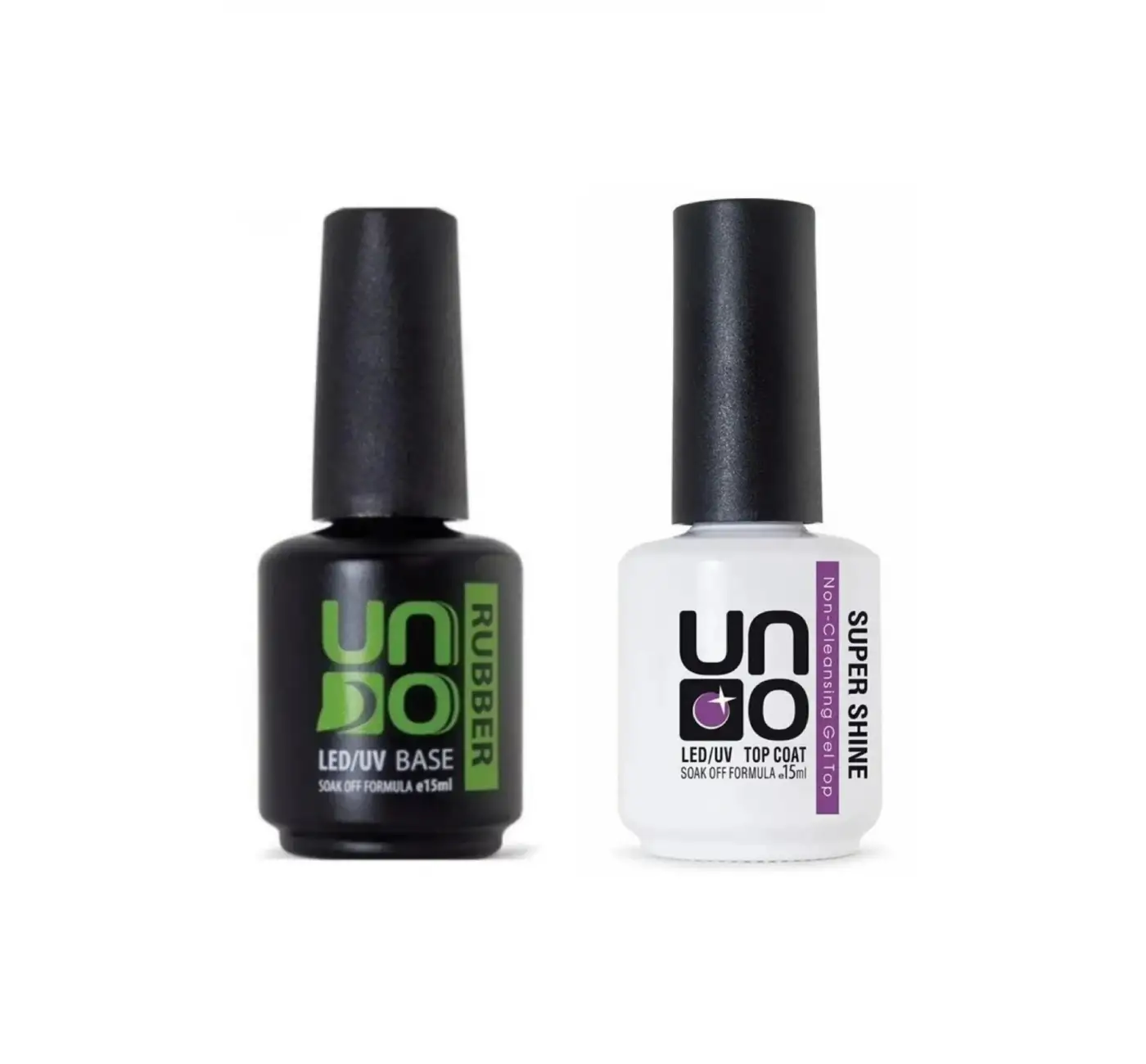 Uno Rubber Base Coat 15 ml+ Uno Top Coat 15 ml Super Shıne 2Lİ SET
