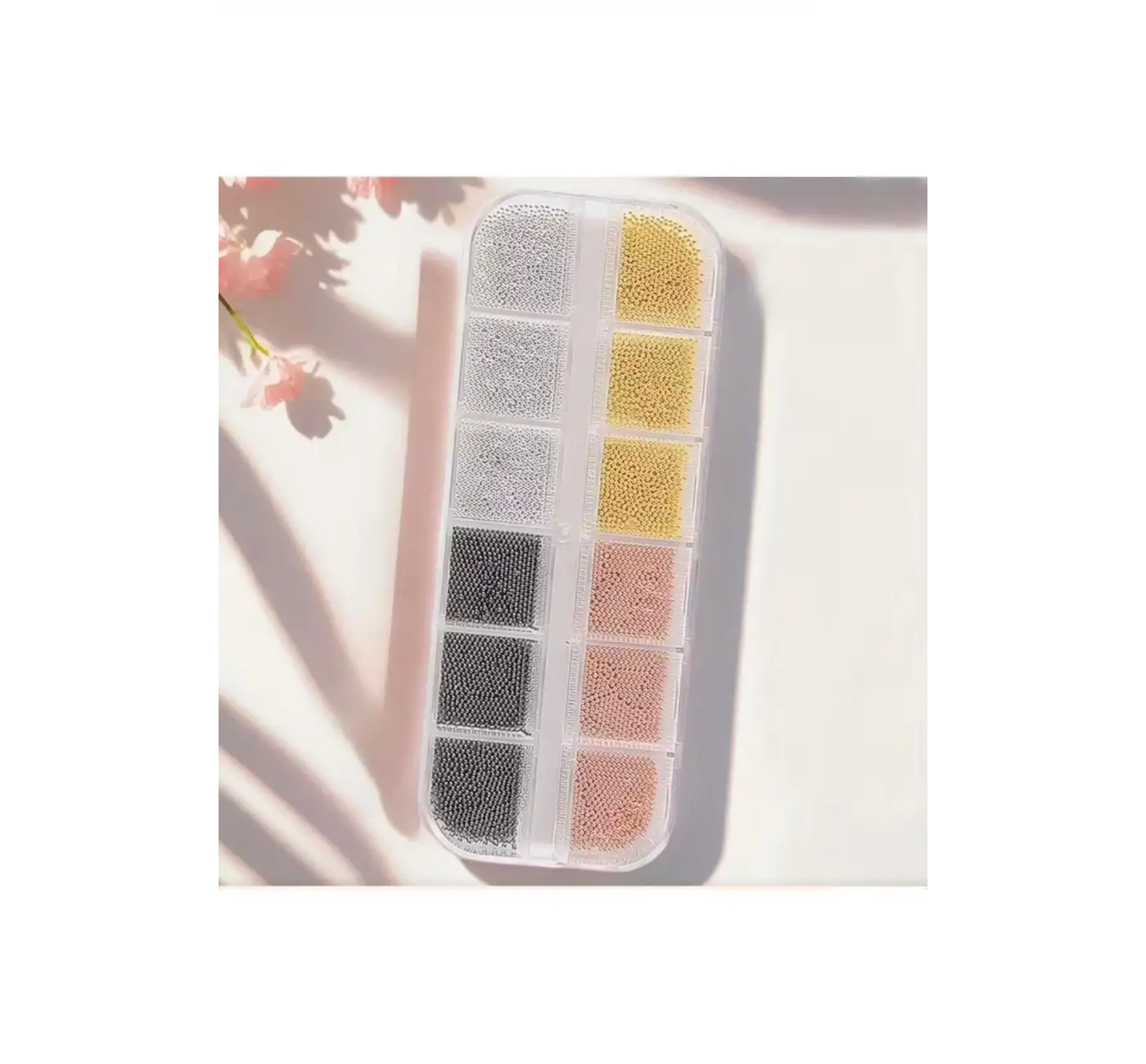 12li Havyar Tırnak Taş Süsleme Nail Art Boncukları 4 Renk