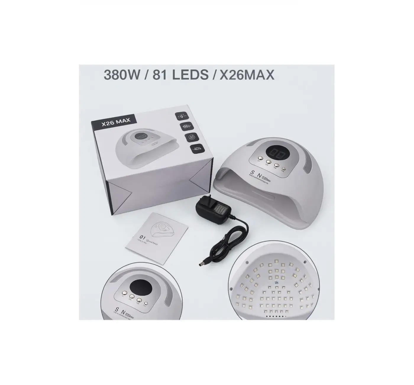 X26 UV LED TIRNAK KURUTUCU 380 W 81 UV LED PROTEZ TIRNAK KALICI OJE KURUTMA MAKİNESİ