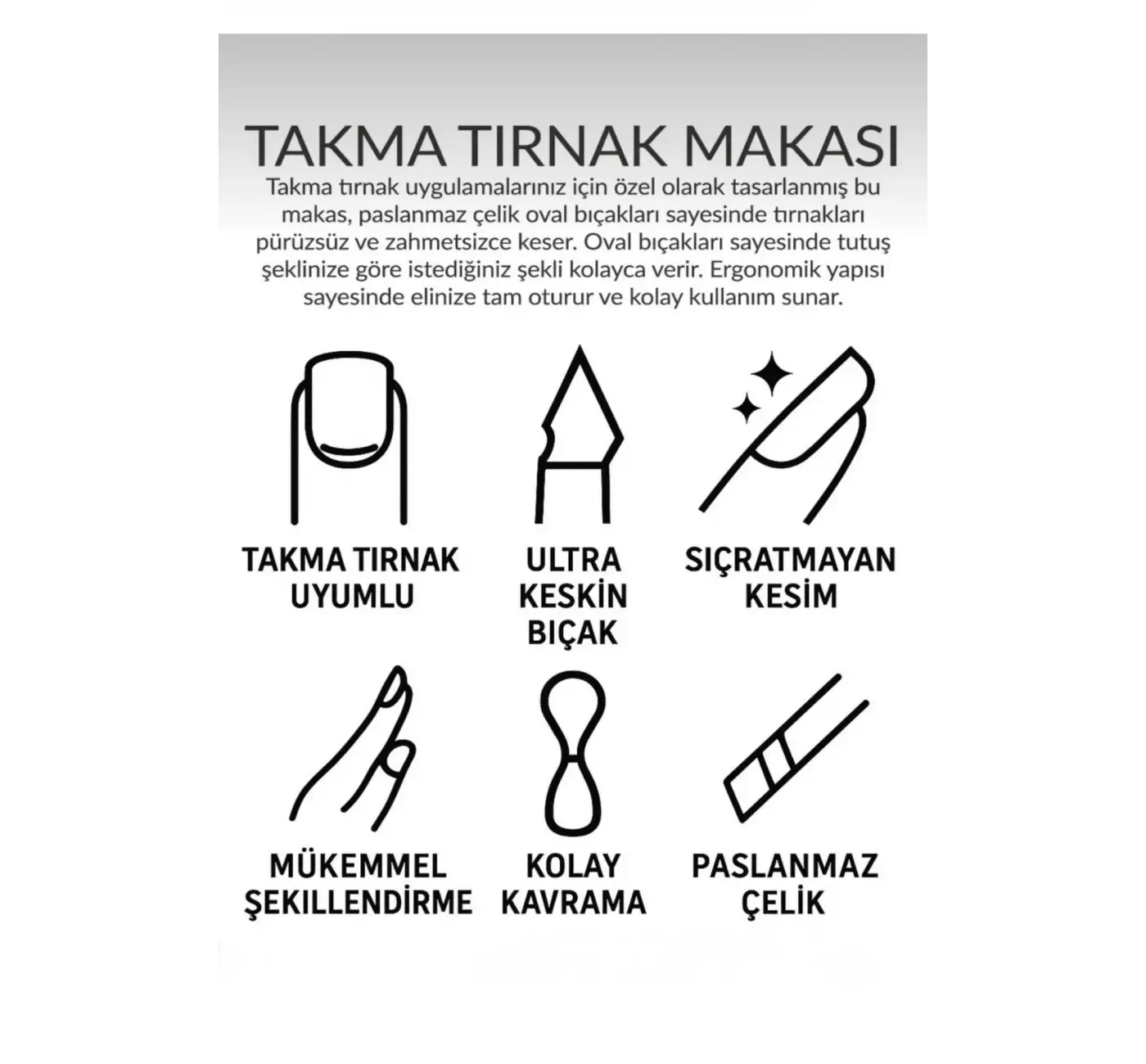 Protez Tırnak Kesme Makası Takma Tırnak Makası