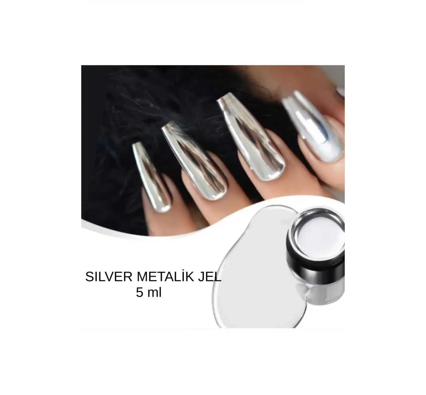 Silver Gel Metalik jel Paint Metalik Gri Nail Art Kalıcı Oje 5g