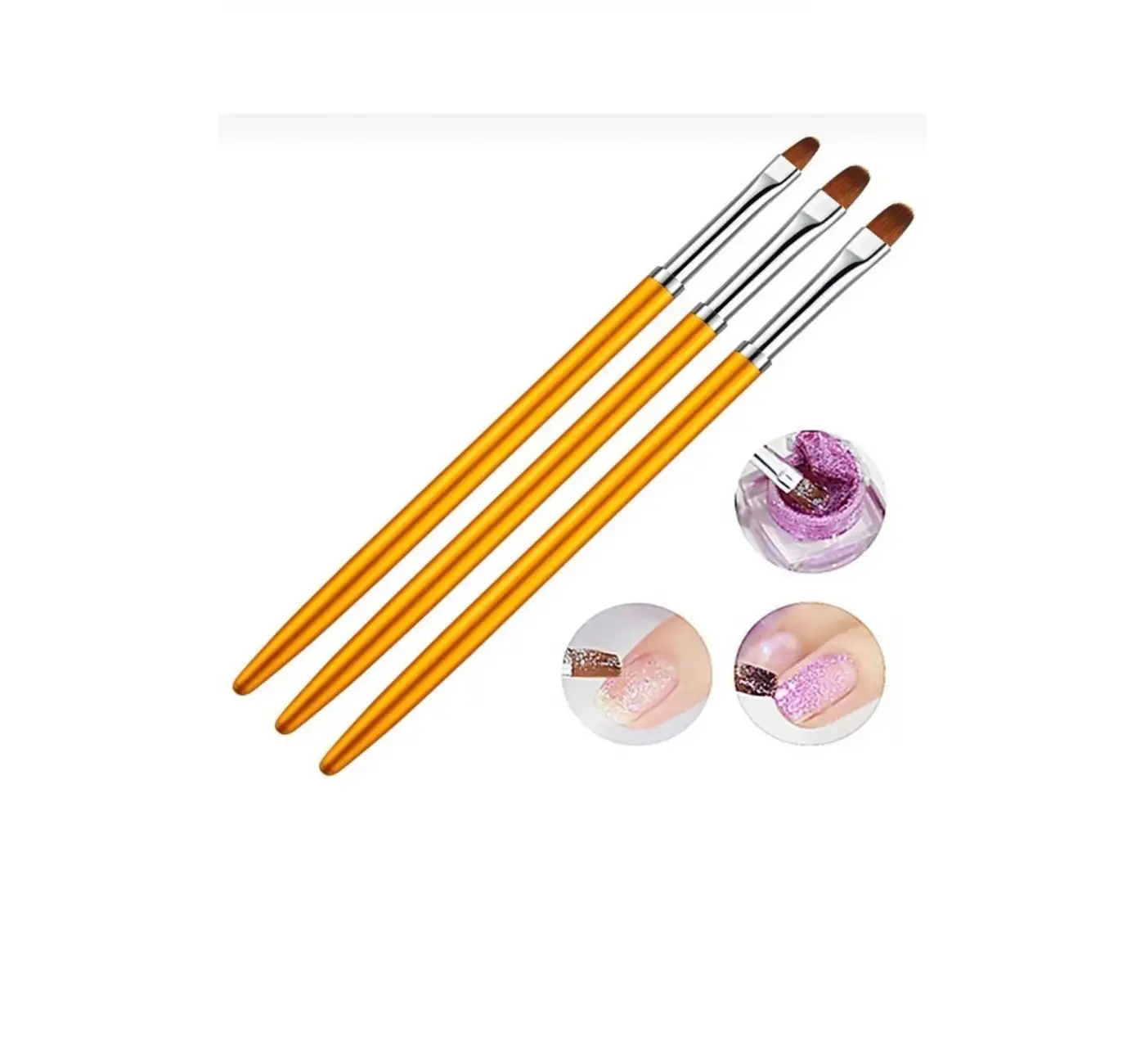 3lu Protez Tırnak Jel Fırçası Uv Gel Fırça