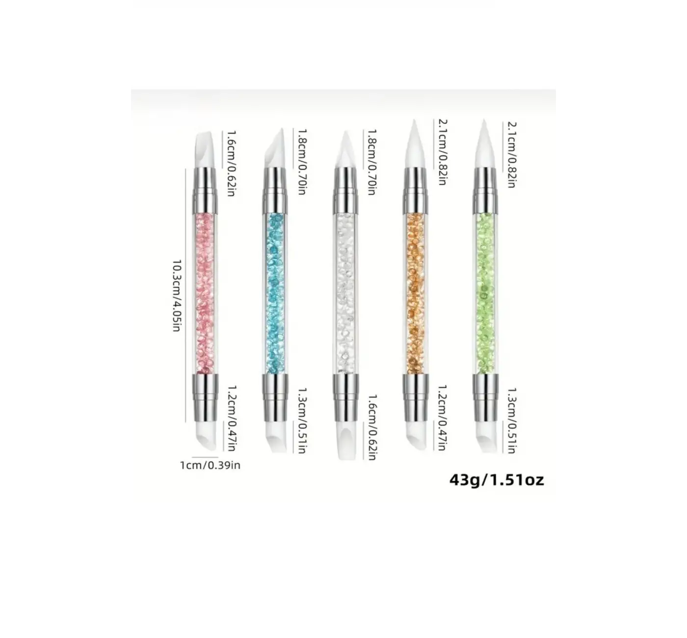 Hamur Jel Şekil Verme Fırçası Nail Art Fırça Silikon Tırnak Fırçası 5li Set