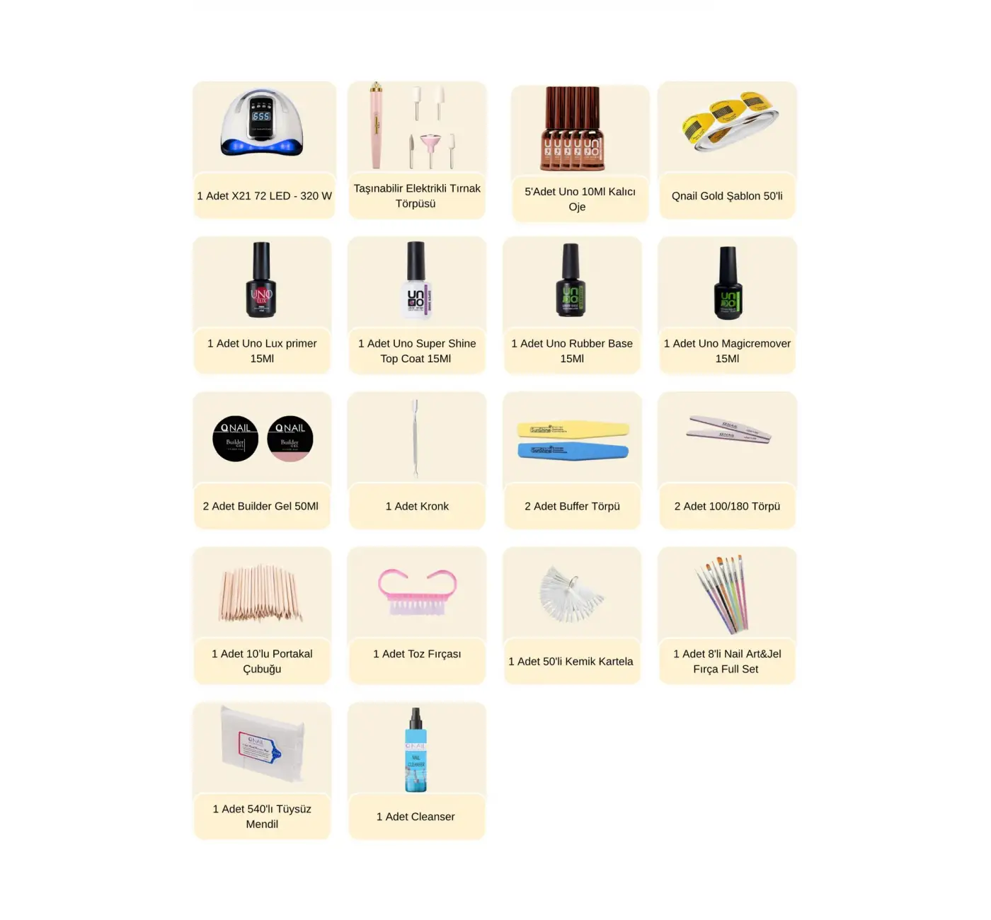 Protez Tırnak Kalıcı Oje Full Set