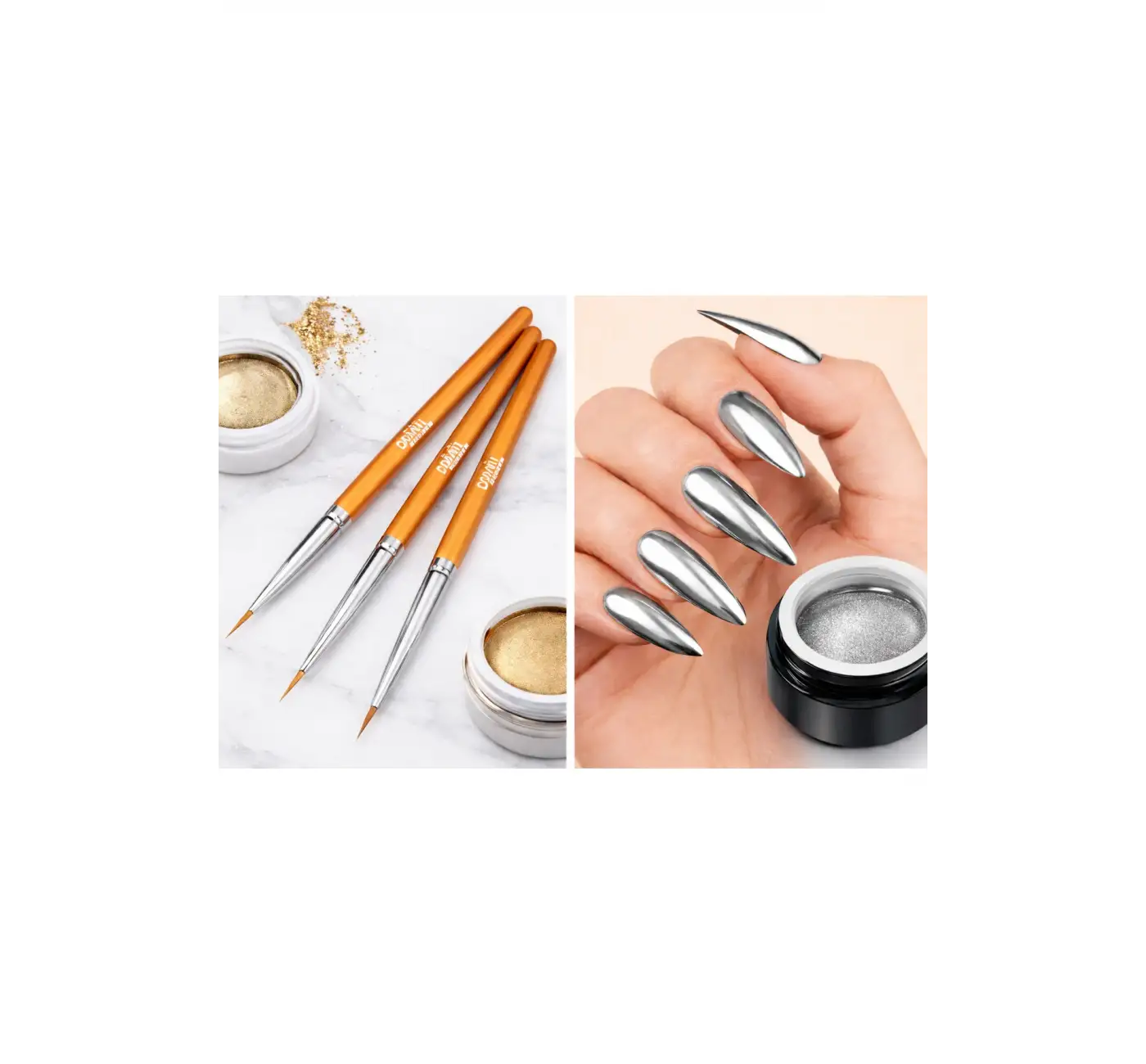 Gümüş Gel Metalik jel Paint Metalik Gri Nail Art Kalıcı Oje 5g+3lü nail art fırça
