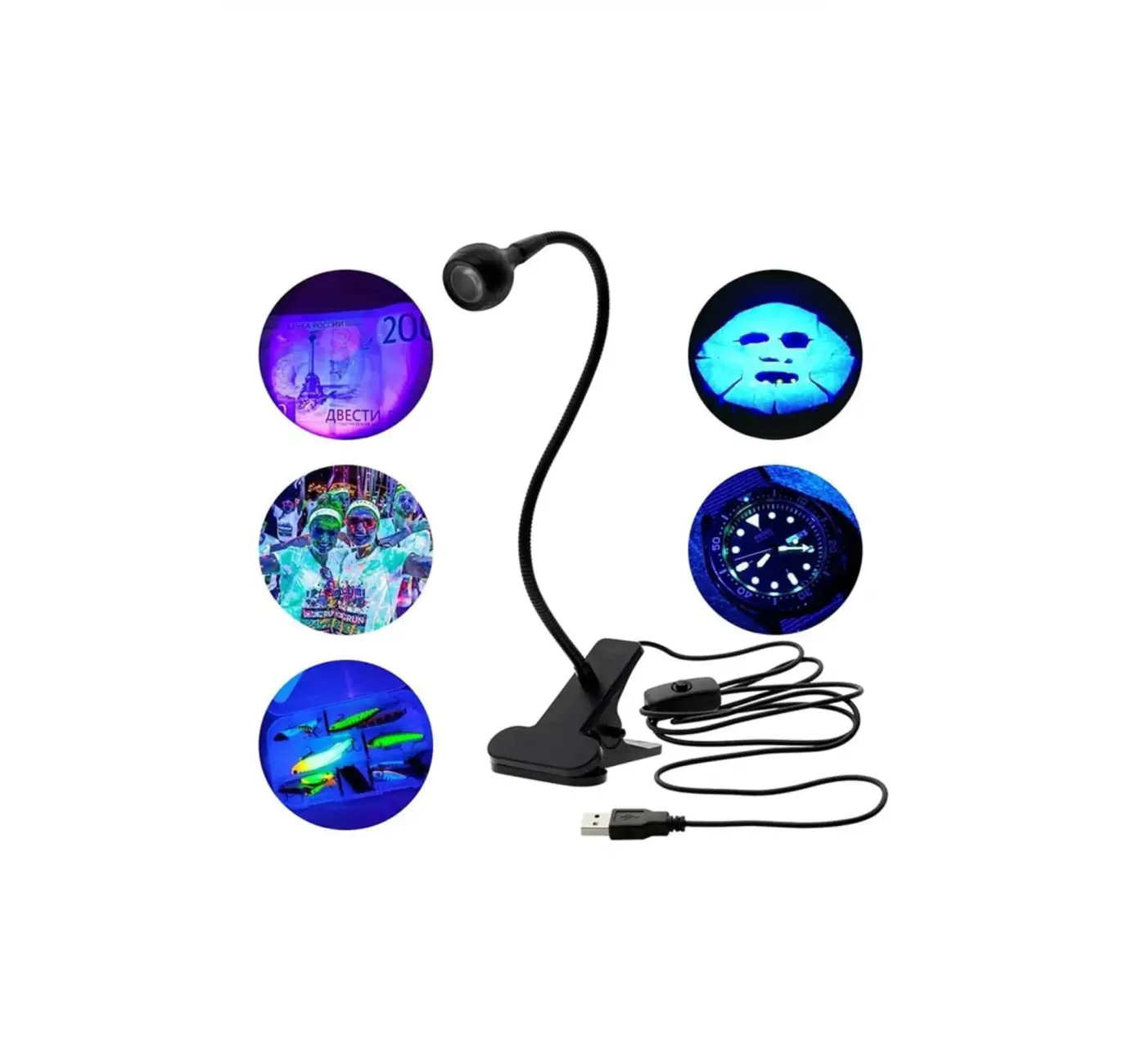 Masaya Sabitlemeli Uv Led Kurutucu Akrobat Lamba Siyah