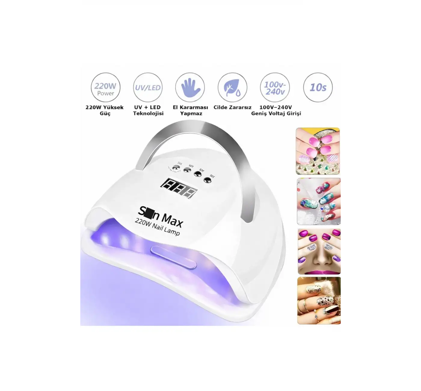 X Max Uv Led Tırnak Kurutucu 220 Watt 45 Led Protez Tırnak Kalıcı Oje Kurutma Makinası