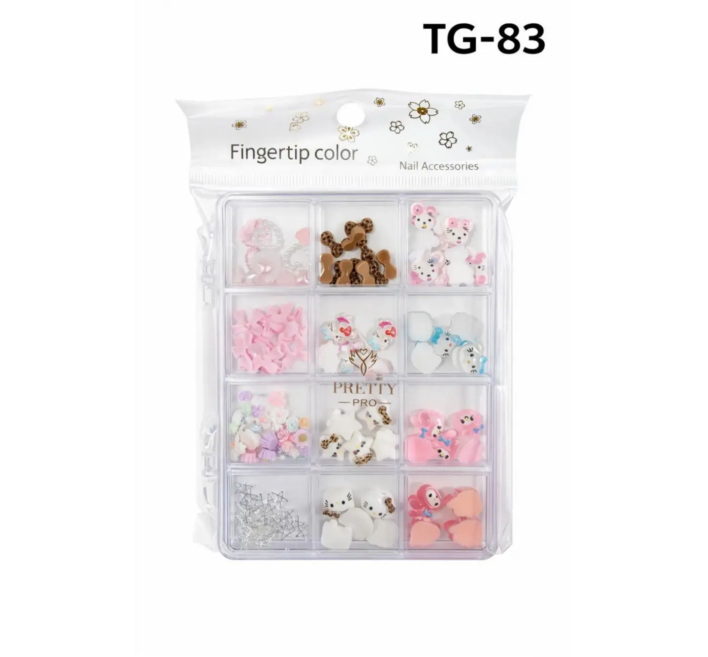 Charm 3D Tırnak Süsleme Protez Tırnak Nail Art Süsleme Karışık Desenli TG-83