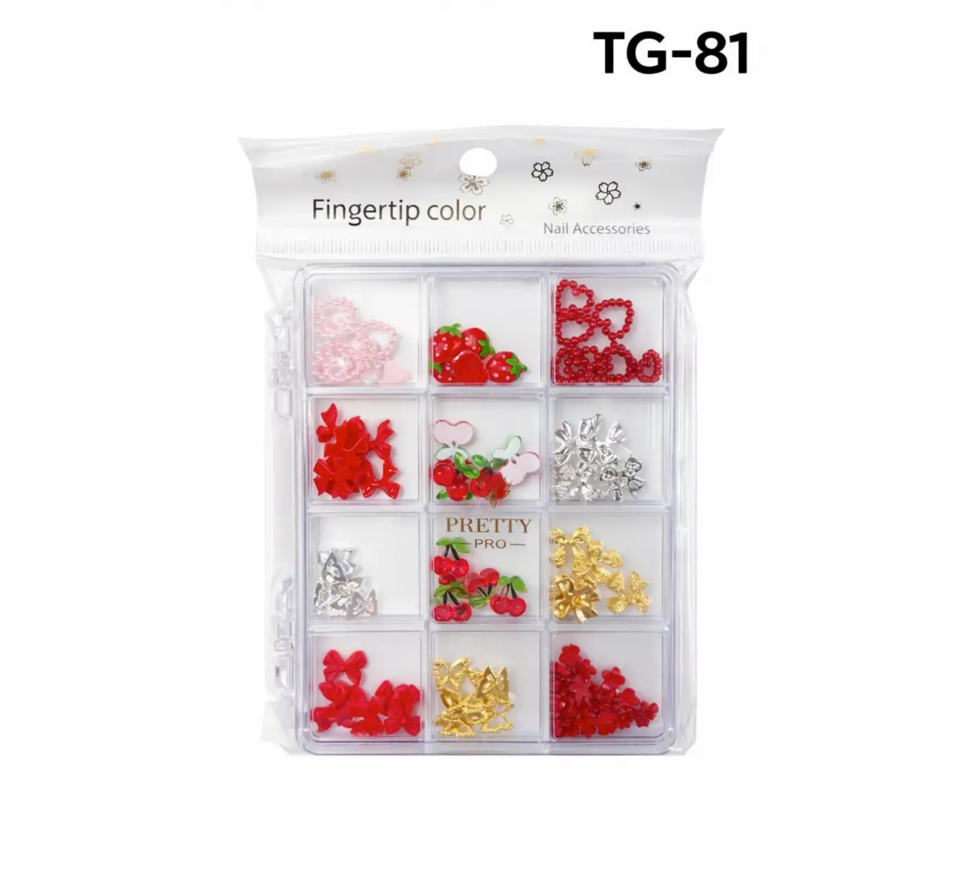 Charm 3D Tırnak Süsleme Protez Tırnak Nail Art Süsleme Karışık Desenli TG-81