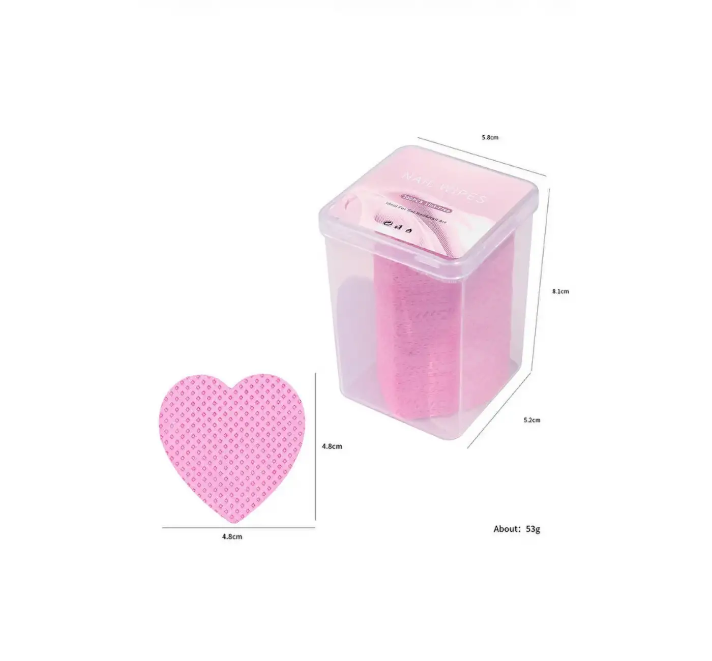 Tüysüz Mendil 200lü Kalpli Pembe