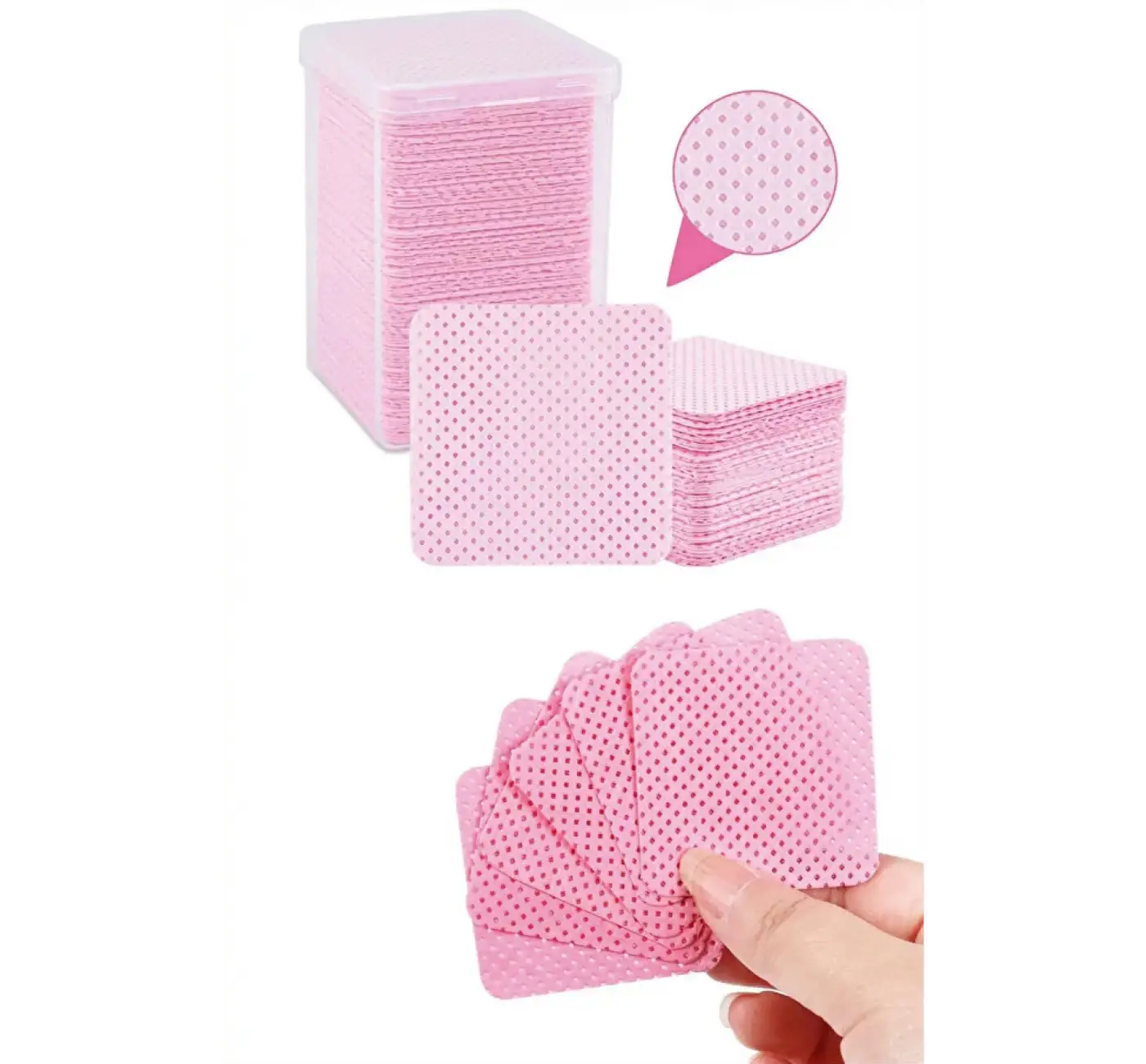 Tüysüz Mendil 200lü Kare pembe