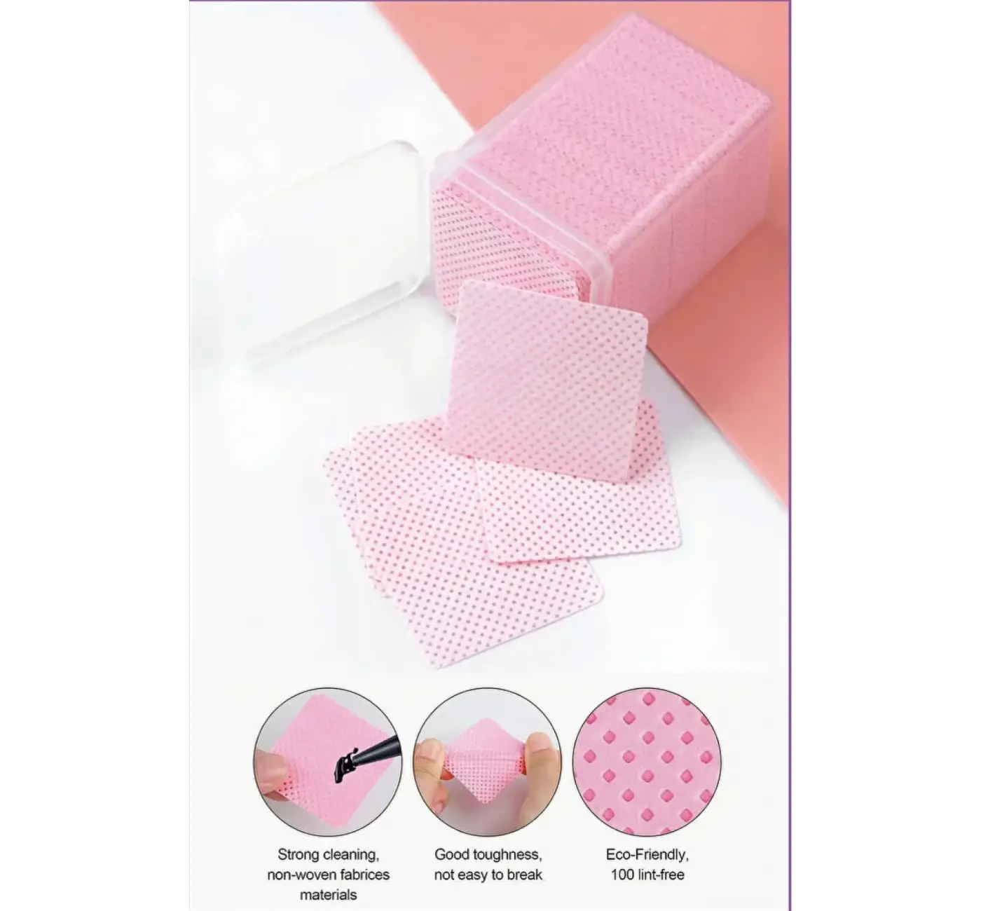 Tüysüz Mendil 200lü Kare pembe