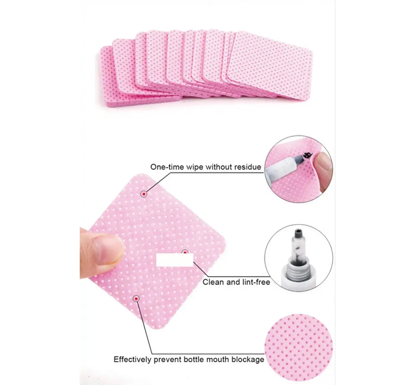 Tüysüz Mendil 200lü Kare pembe