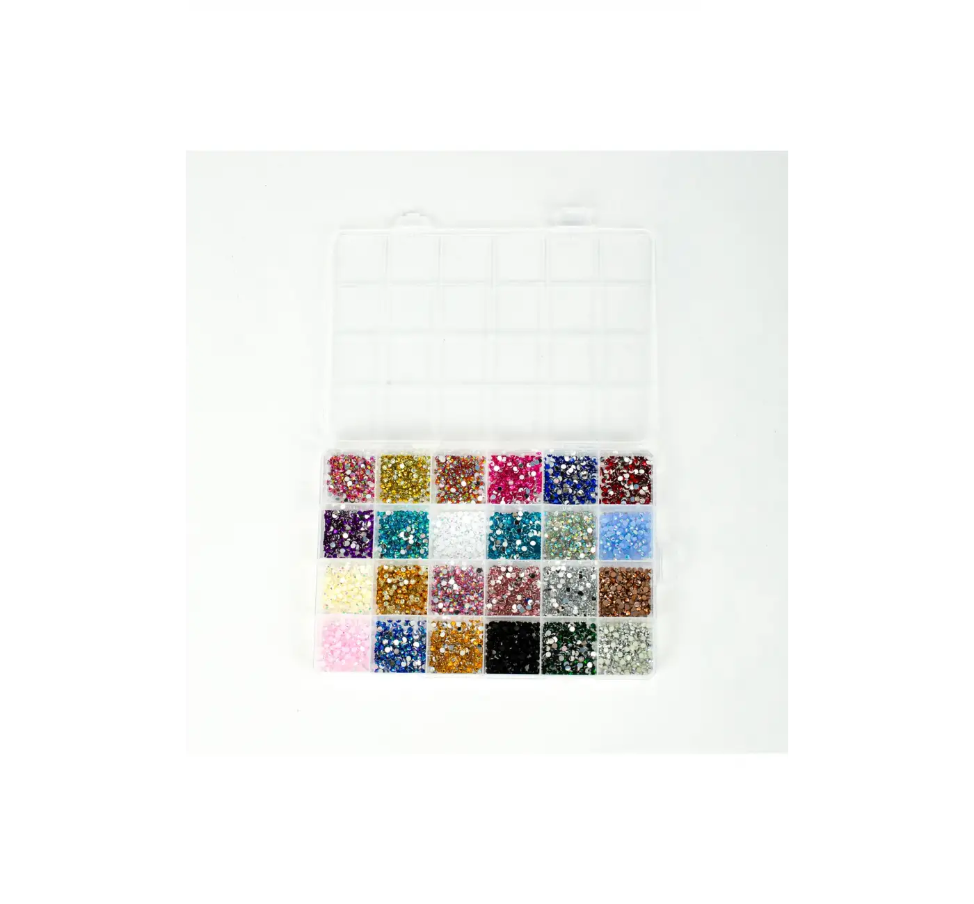 Renkli Tırnak Taşı Seti 24’lü Nail Art Süsleme Parlak Kristal Boncuk Seti QA-302