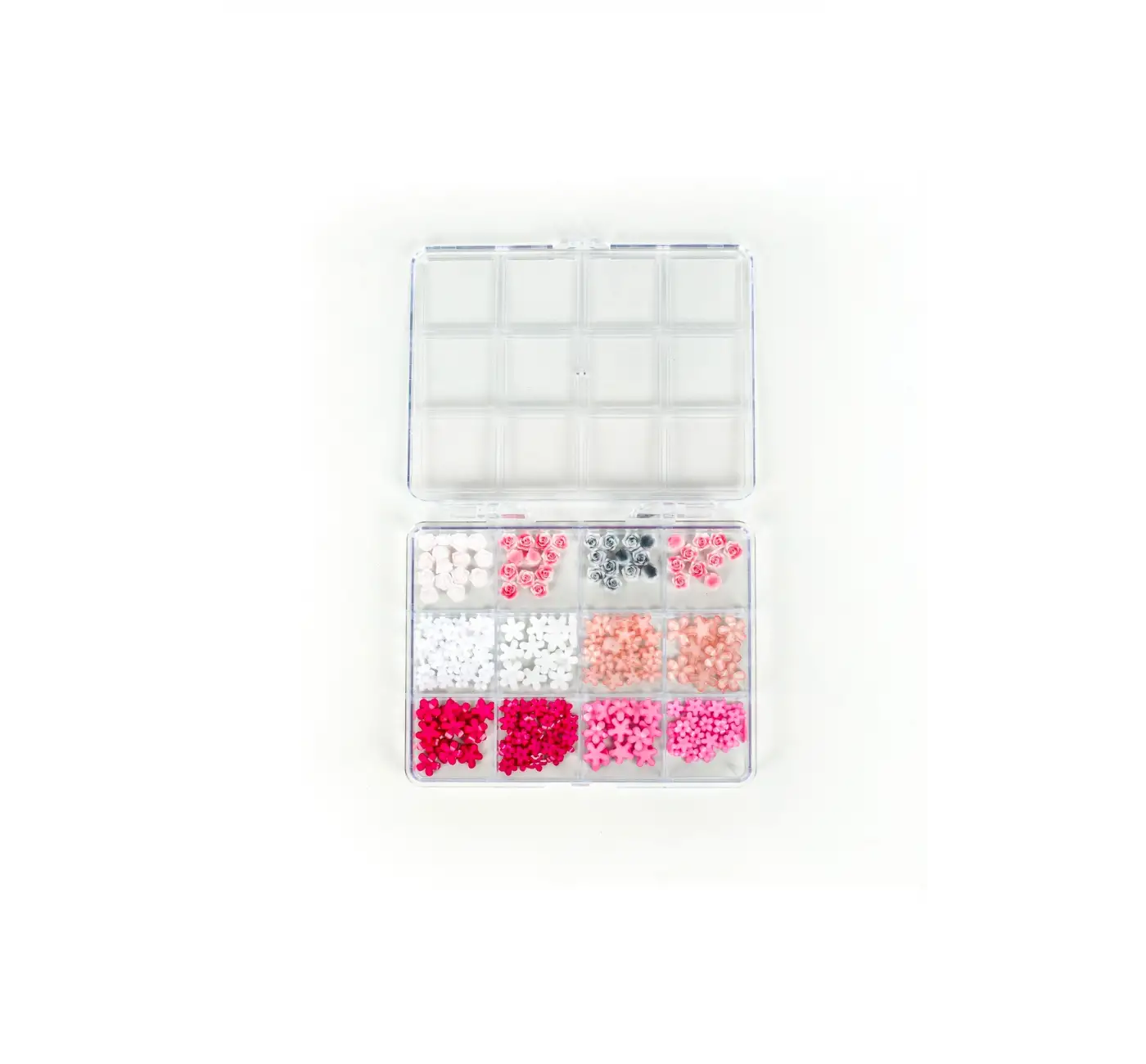 Renkli Tırnak Taşı Seti 12Li Nail Art Süsleme Parlak Kristal Boncuk Seti QA-201
