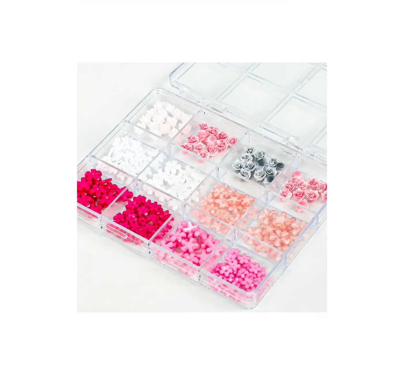 Renkli Tırnak Taşı Seti 12Li Nail Art Süsleme Parlak Kristal Boncuk Seti QA-201