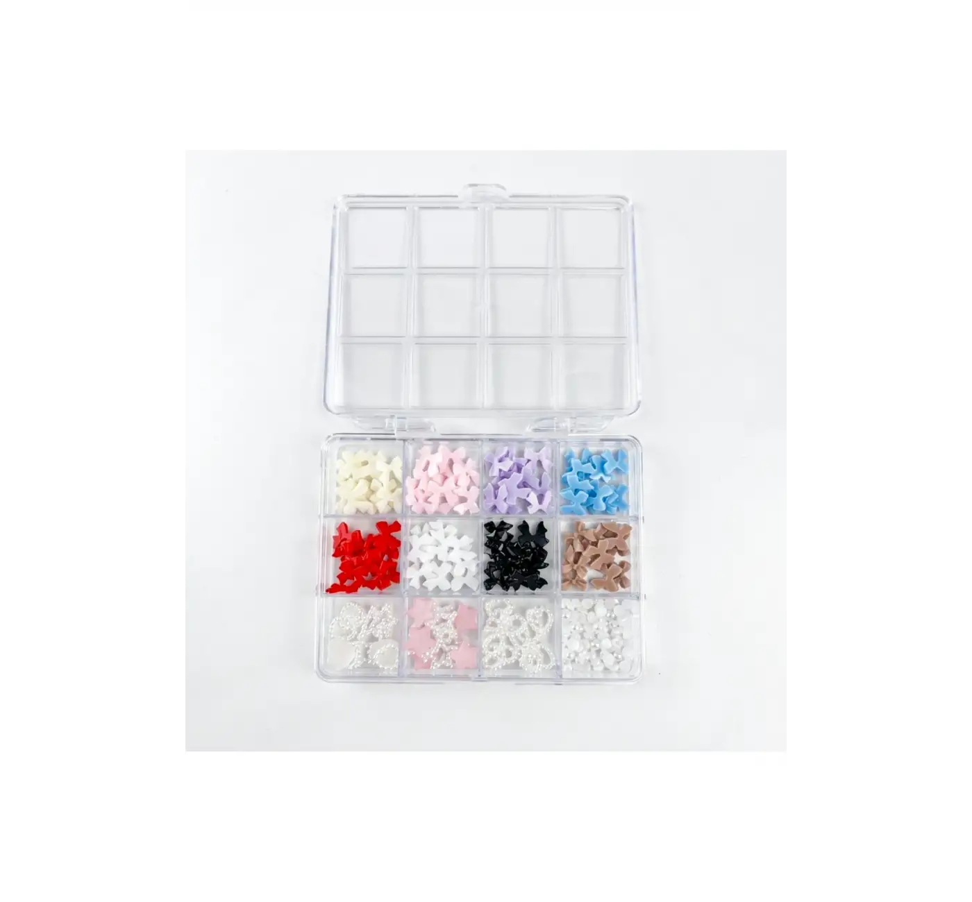 Renkli Tırnak Taşı Seti 12Li Nail Art Süsleme Parlak Kristal Boncuk Seti QA-204