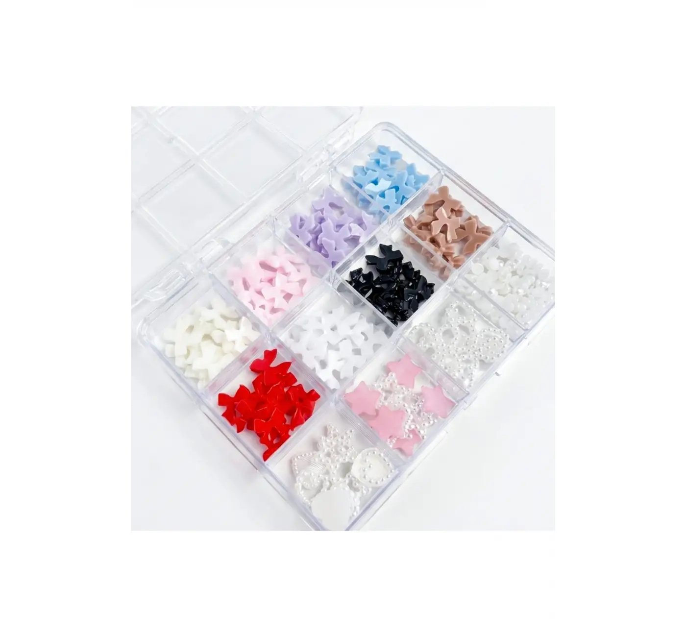 Renkli Tırnak Taşı Seti 12Li Nail Art Süsleme Parlak Kristal Boncuk Seti QA-204
