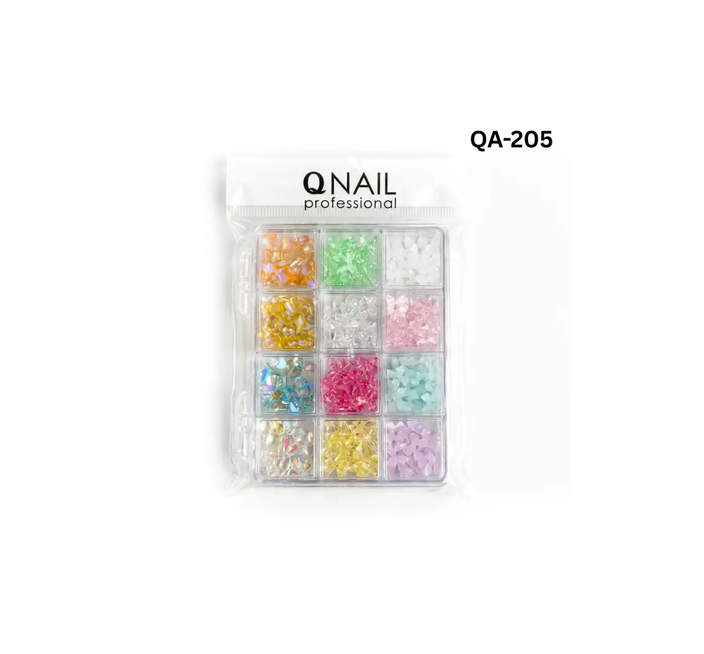 Renkli Tırnak Taşı Seti 12Li Nail Art Süsleme Parlak Kristal Boncuk Seti QA-205