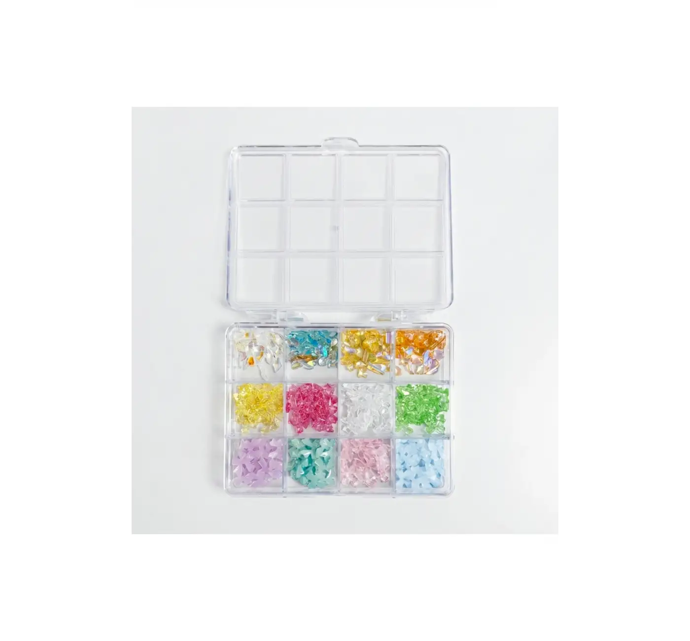 Renkli Tırnak Taşı Seti 12Li Nail Art Süsleme Parlak Kristal Boncuk Seti QA-205