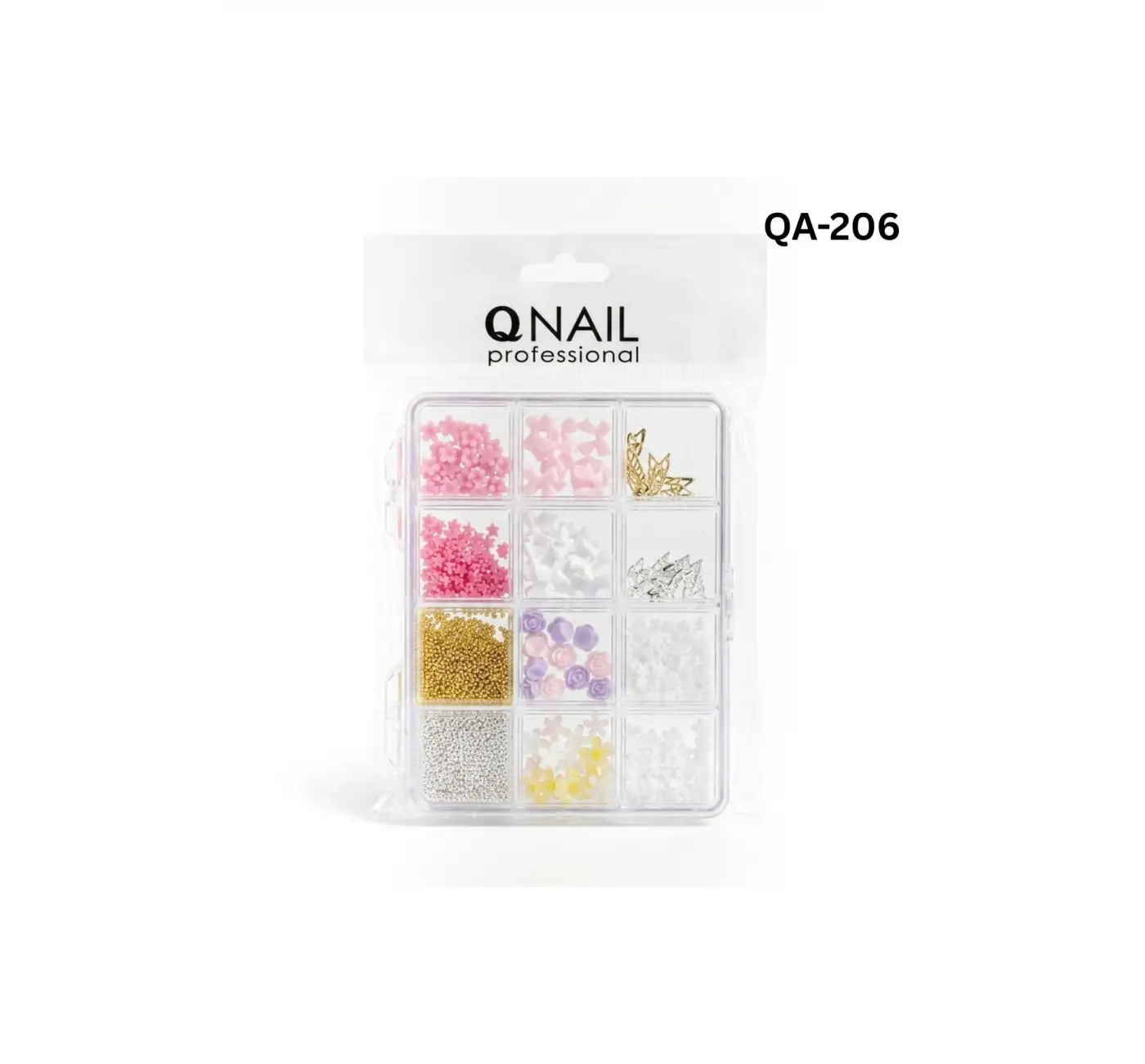 Renkli Tırnak Taşı Seti 12Li Nail Art Süsleme Parlak Kristal Boncuk Seti QA-206