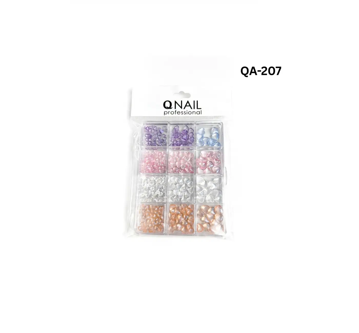 Renkli Tırnak Taşı Seti 12Li Nail Art Süsleme Parlak Kristal Boncuk Seti QA-207