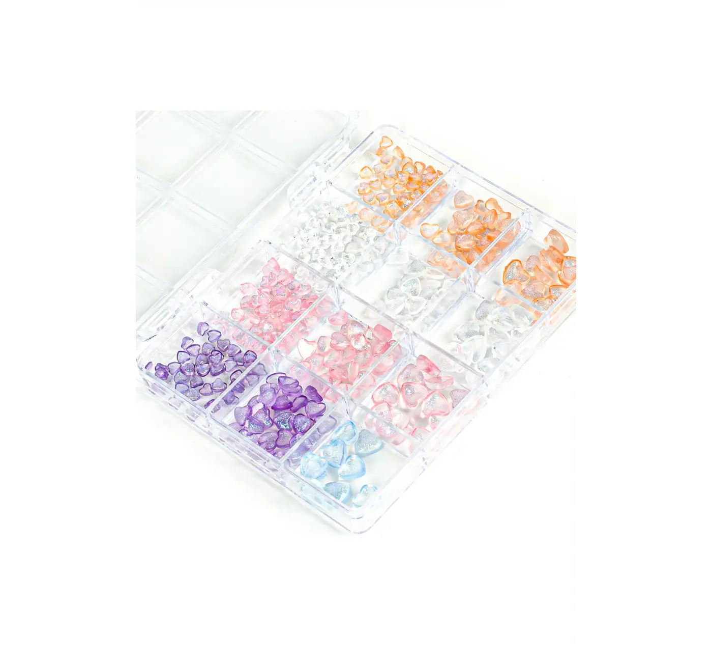 Renkli Tırnak Taşı Seti 12Li Nail Art Süsleme Parlak Kristal Boncuk Seti QA-207