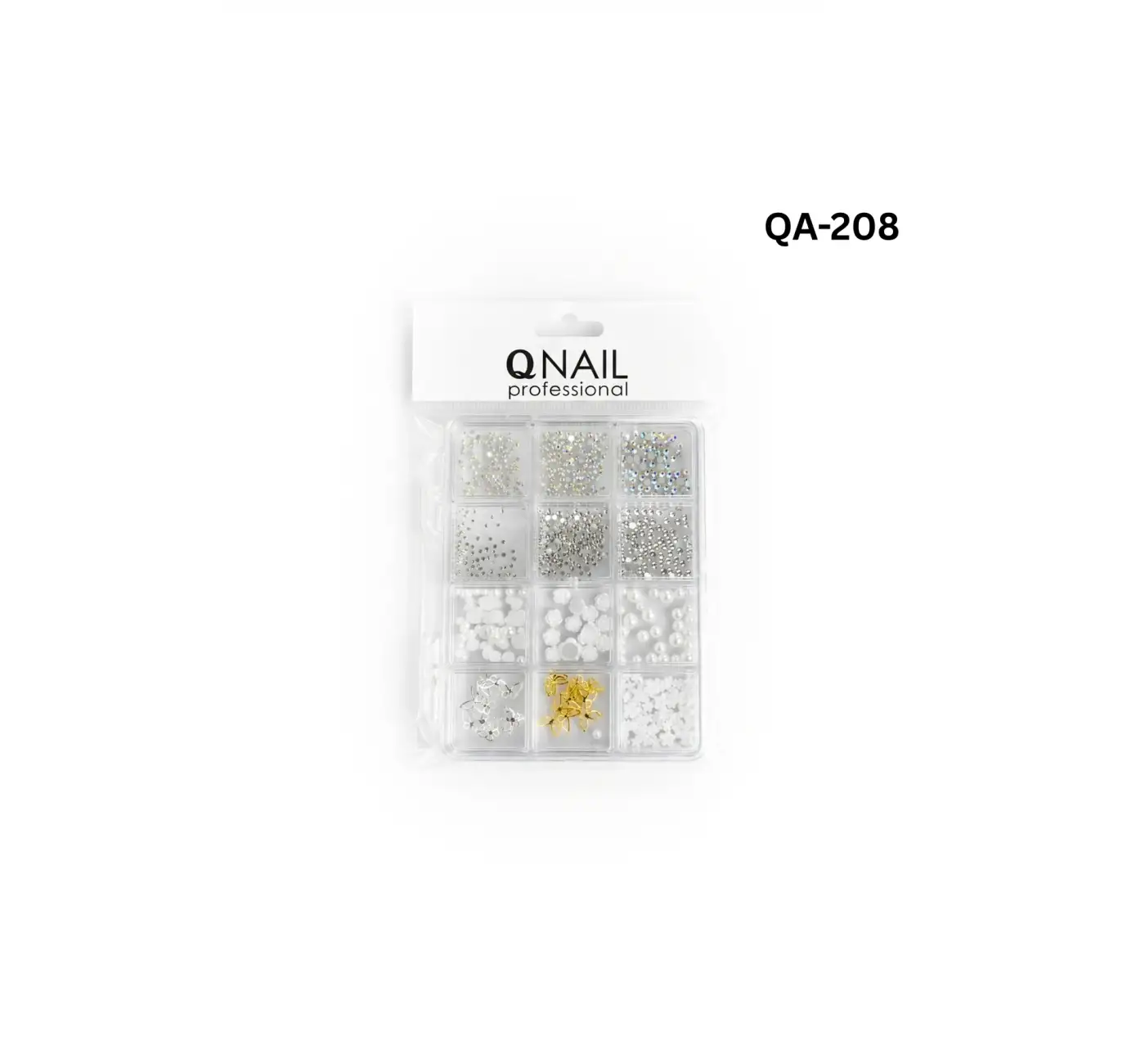 Renkli Tırnak Taşı Seti 12Li Nail Art Süsleme Parlak Kristal Boncuk Seti QA-208