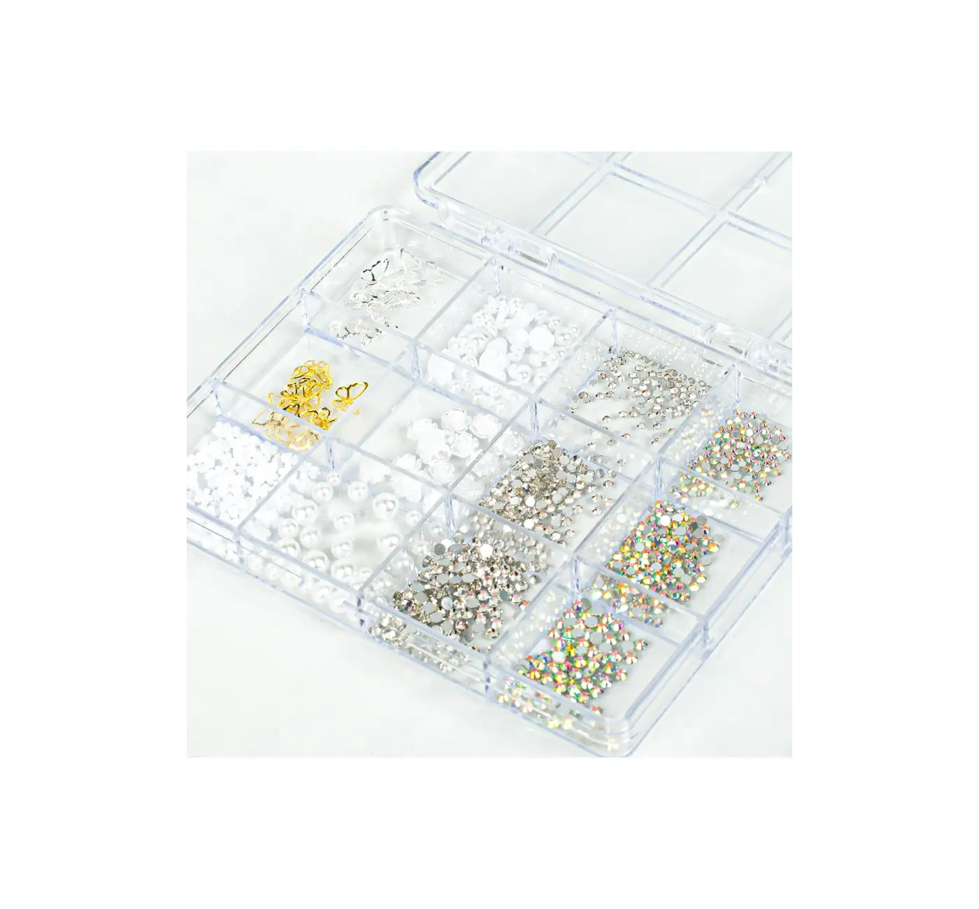 Renkli Tırnak Taşı Seti 12Li Nail Art Süsleme Parlak Kristal Boncuk Seti QA-208
